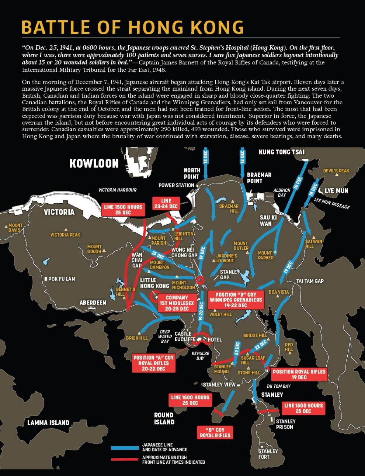 mappa della battaglia di Hong Kong