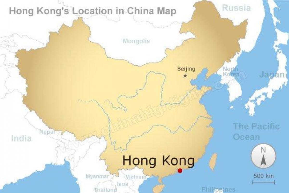 mappa di Cina e Hong Kong