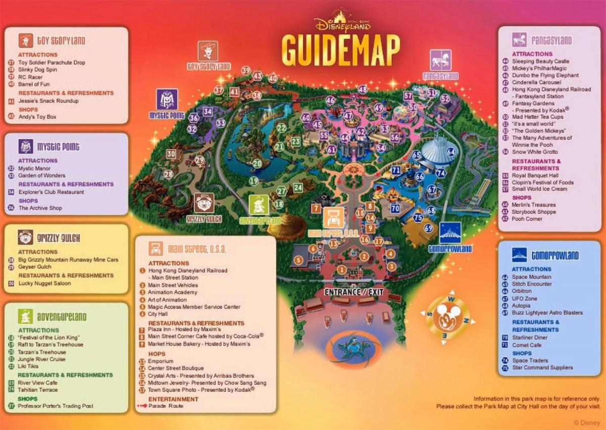 Hong kong Disneyland mappa