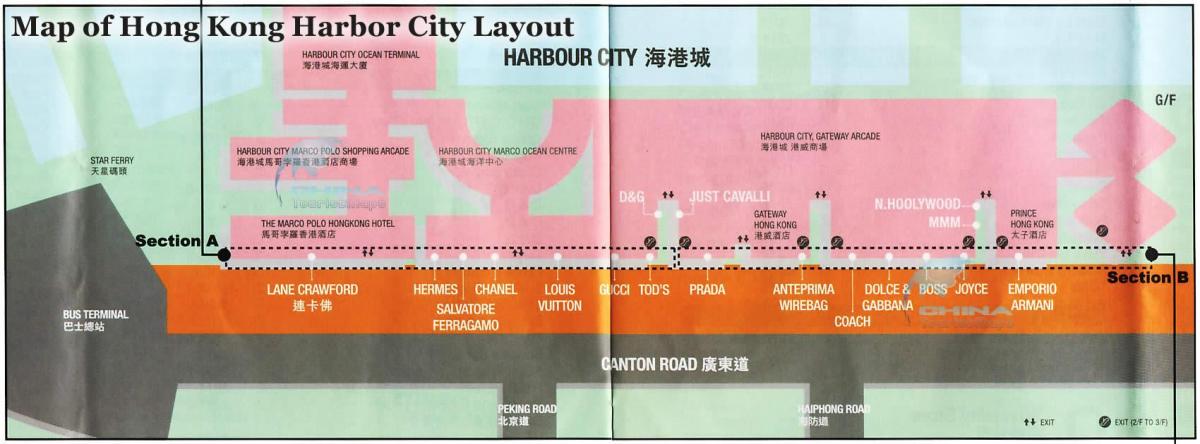 mappa di harbour city Hong Kong