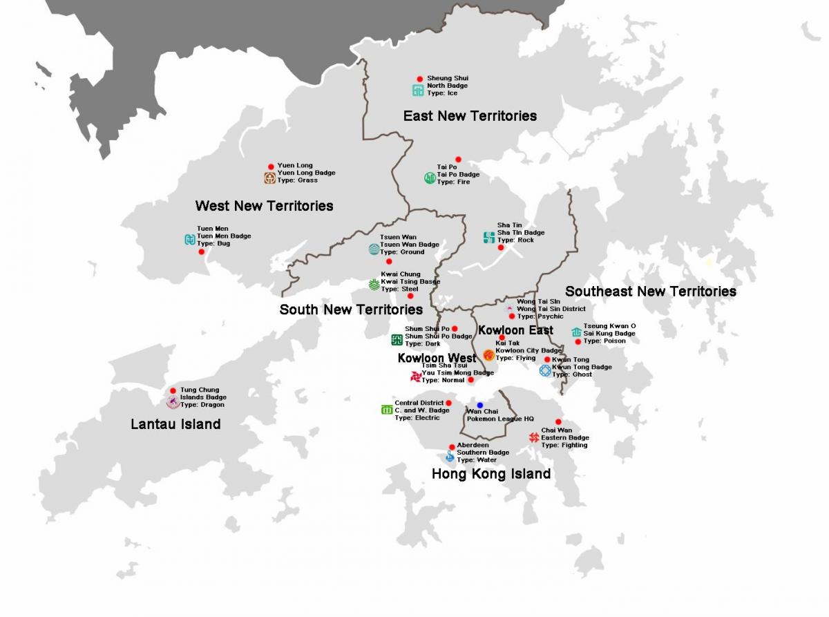 mappa di Hong Kong distretti