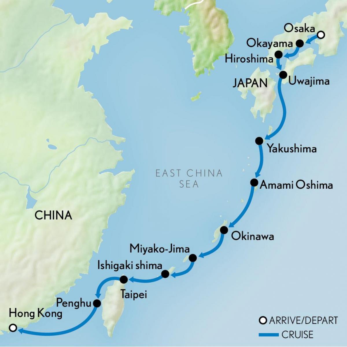 mappa di Hong Kong e giappone
