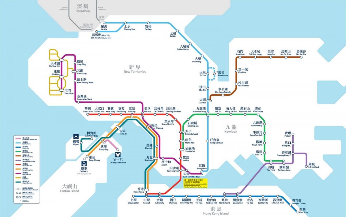 HK treno mappa