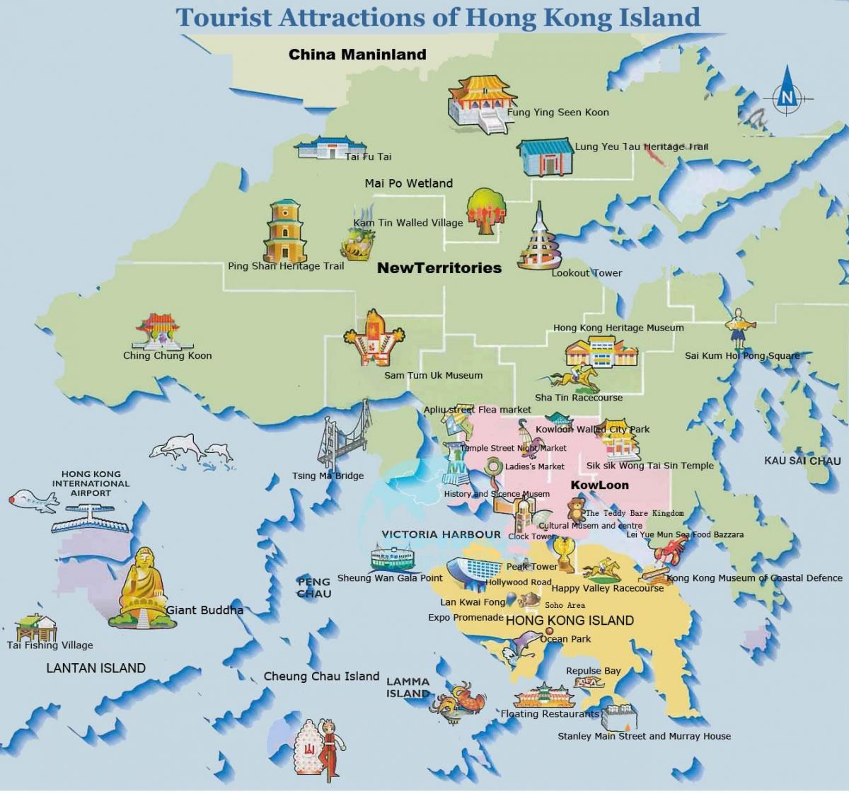 mappa dell'isola di Hong Kong