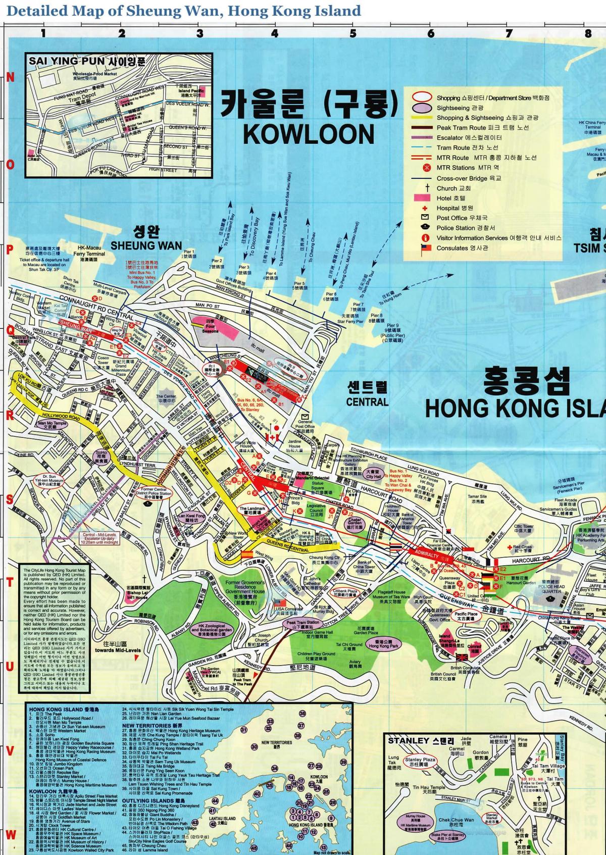 mappa di Sheung Wan, Hong Kong