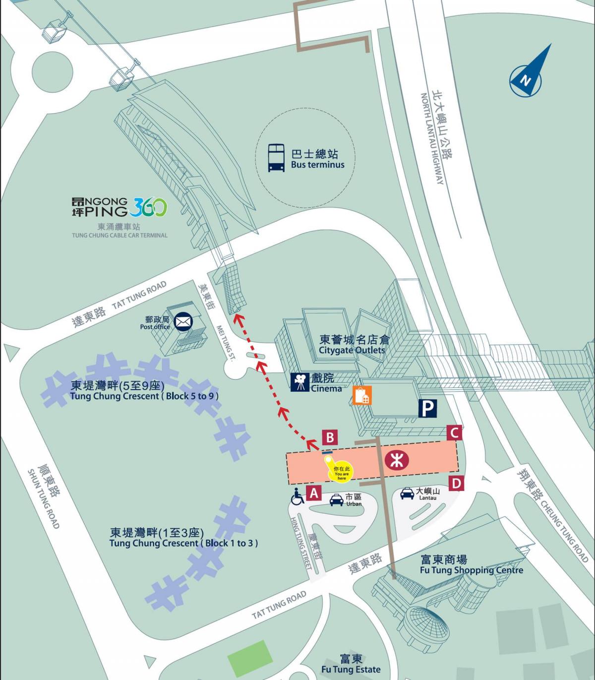 Tung Chung linea MTR mappa