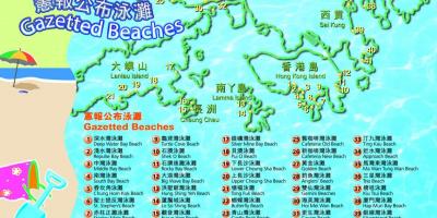 Mappa di Hong Kong spiagge