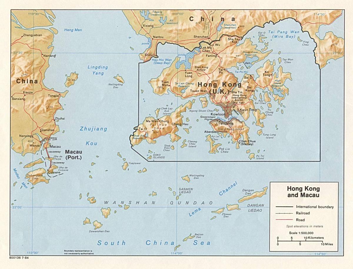 mappa di Hong Kong e Macao