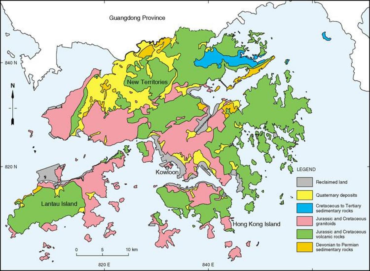 mappa geologica di Hong Kong