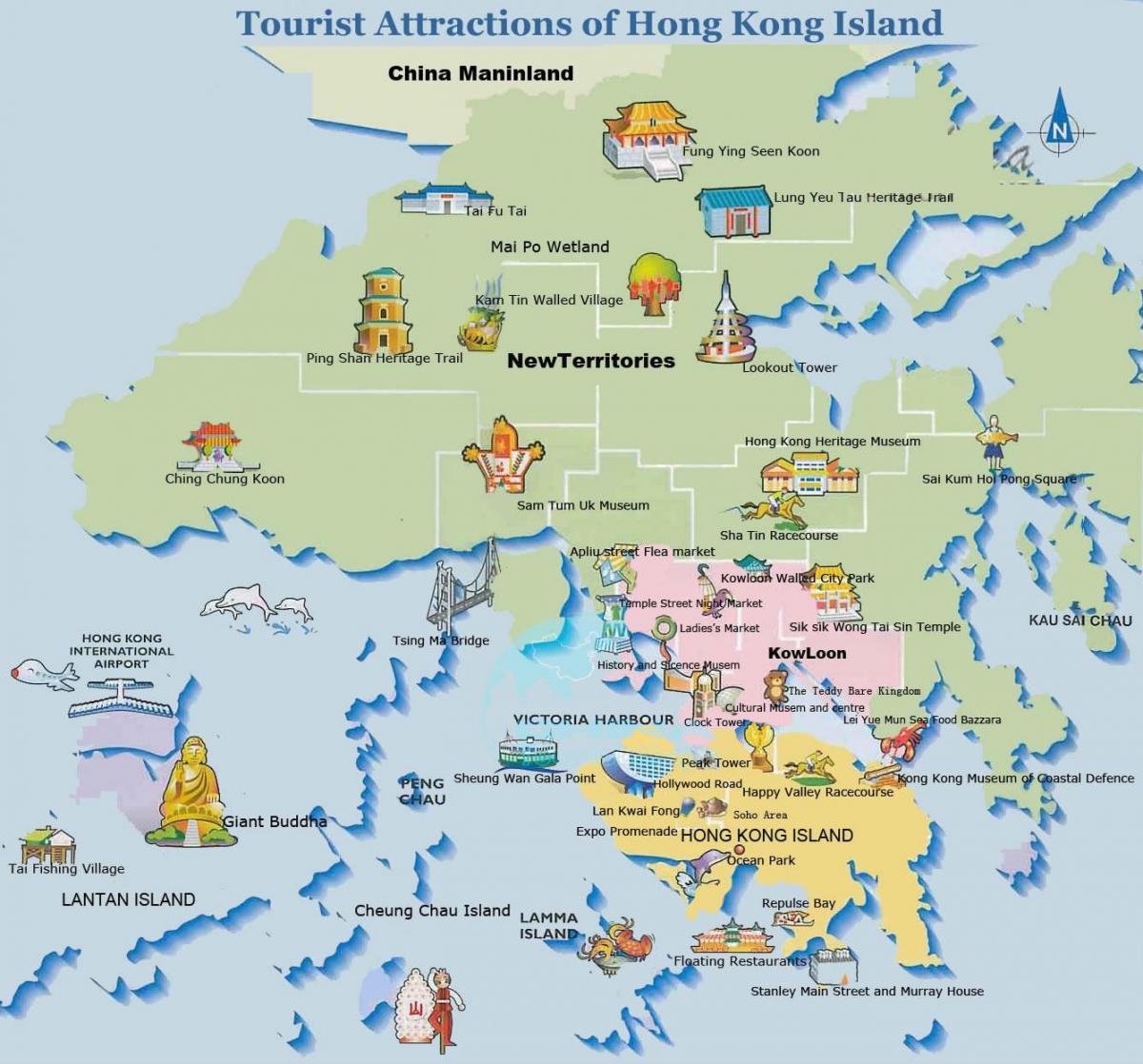 mappa turistica di Hong Kong
