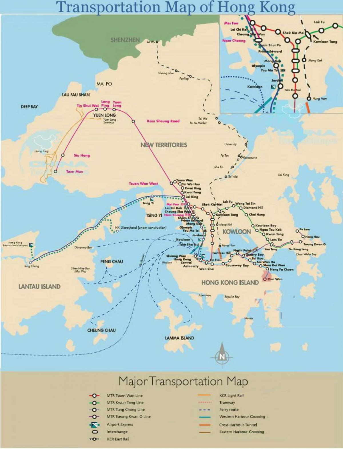 Hong Kong traghetti mappa