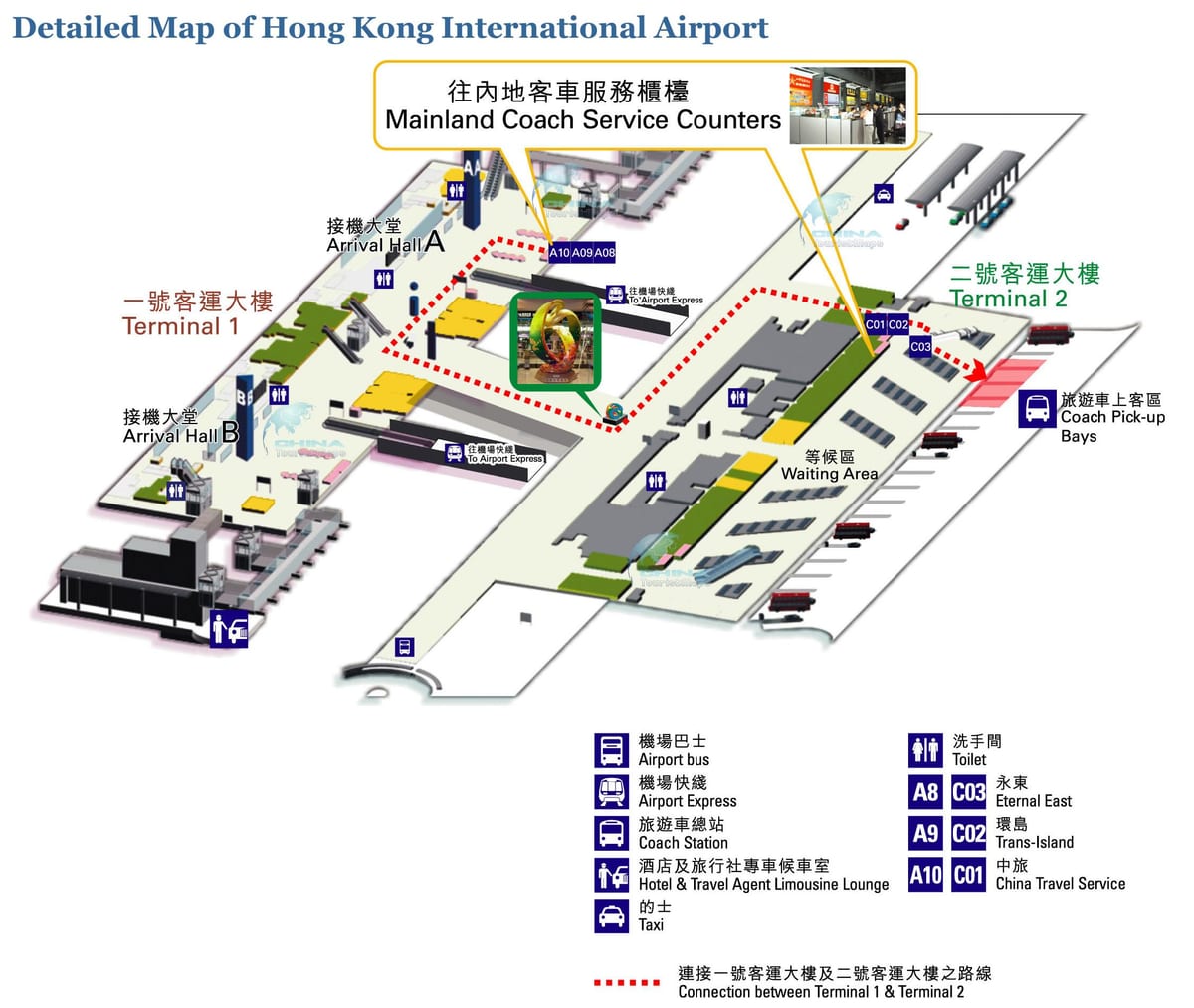 mappa dell'aeroporto di Hong Kong