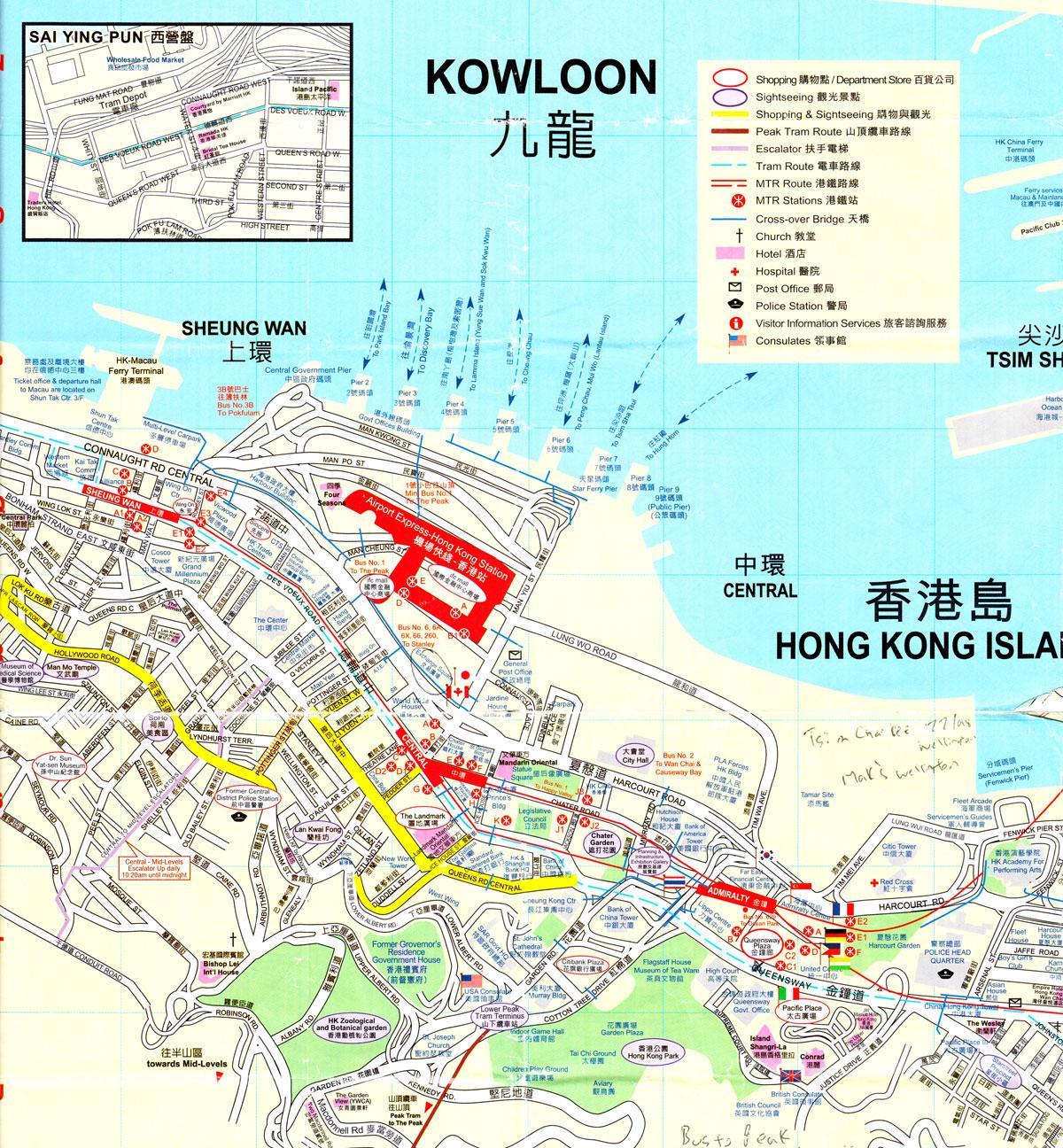 porto di Hong Kong la mappa