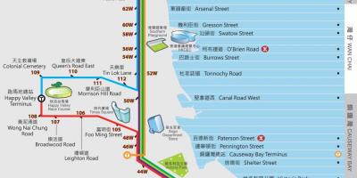 Hong Kong ding ding tram mappa